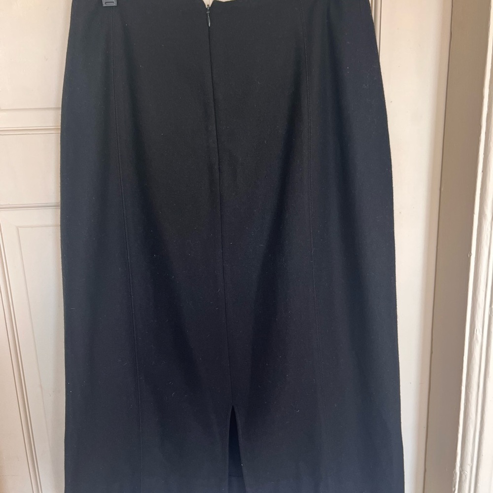 Eddie Bauer Vintage Wool-Blend Black Midi Pencil Skirt - Picture 2 of 4